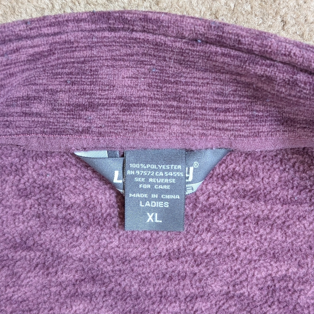 Landway Full Zip Fleece Jacket Marled Plum Midweight XL - Picture 5 of 8